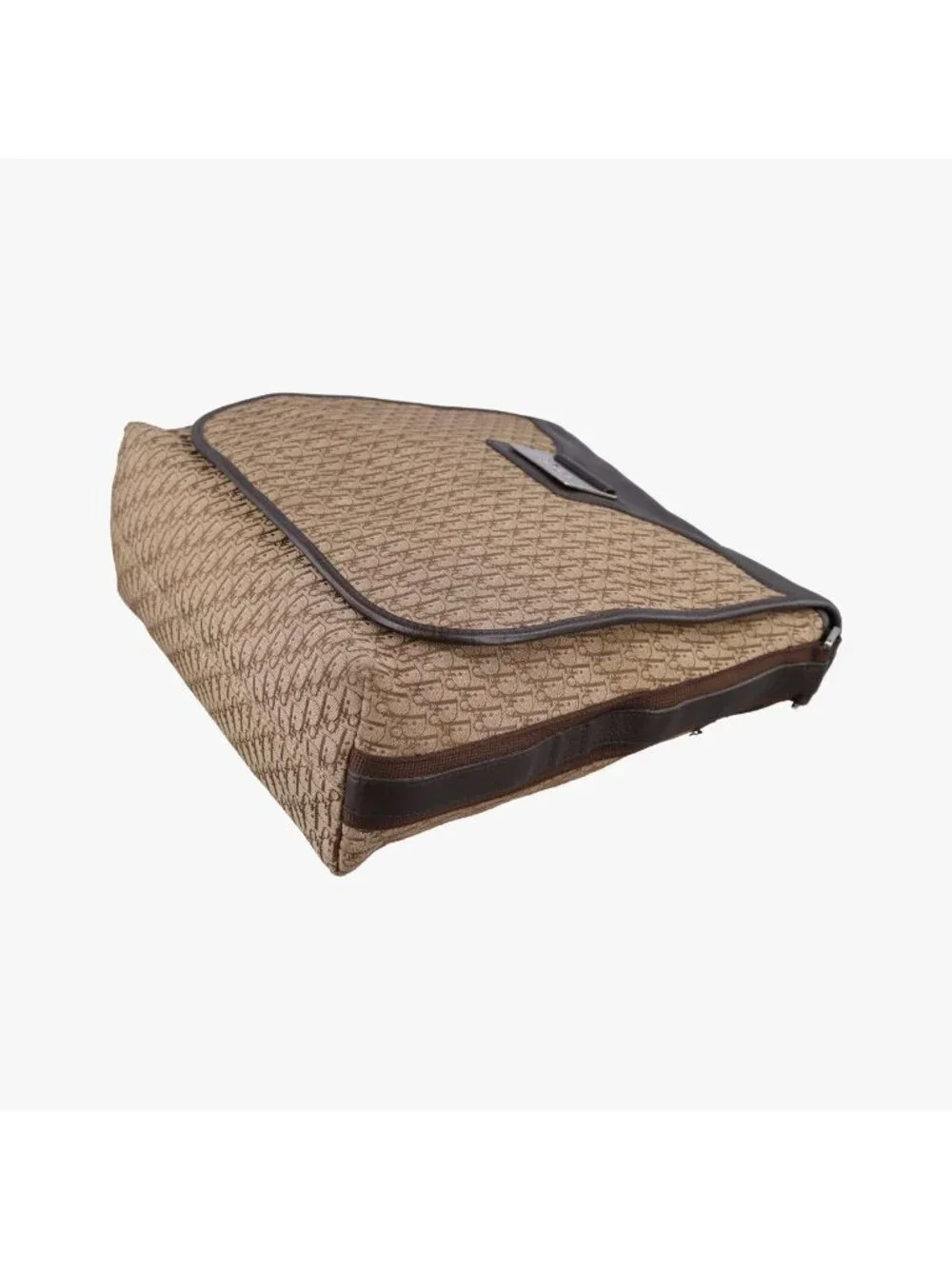 Dior Street Chic Messenger Brown Beige Jacquard Canvas Calf Leather